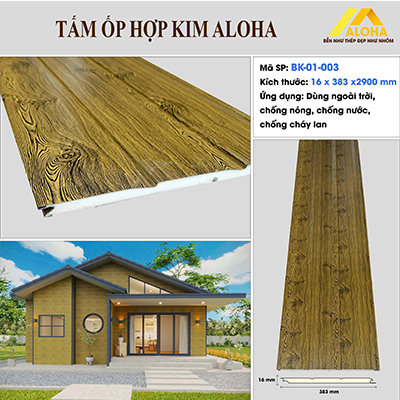 Tấm Ốp Hợp Kim ALoHa Vân Gỗ BK-01-003