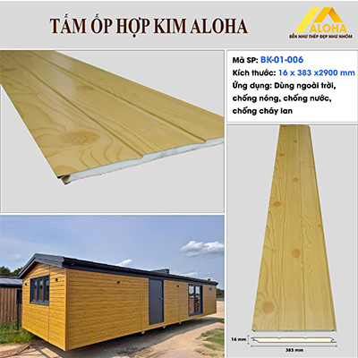 Tấm Ốp Hợp Kim ALoHa Vân Gỗ BK-01-006