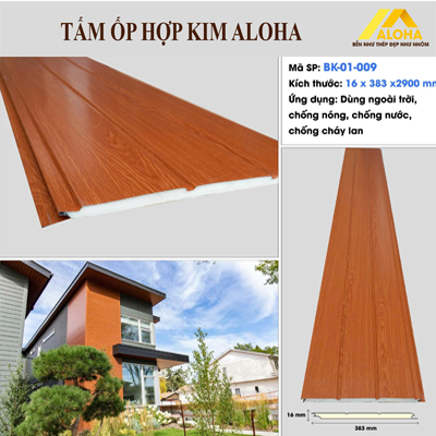 Tấm Ốp Hợp Kim ALoHa Vân Gỗ BK-01-009