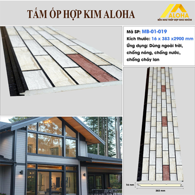 Tấm Ốp Hợp Kim ALoHa Vân Gạch MB-01-019
