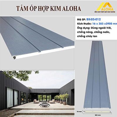 Tấm Ốp Hợp Kim ALoHa Vân Gỗ BK-03-012