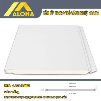 TẤM ỐP HỢP KIM PANEL ALOHA PHẲNG MÀU TRẮNG  AL01-T-0RT