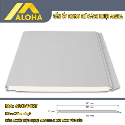 TẤM ỐP HỢP KIM PANEL ALOHA PHẲNG XÁM NHẠT AL03-T-0RT