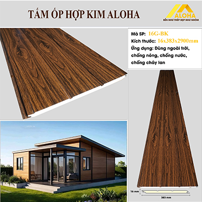 Tấm Ốp Hợp Kim ALoHa Vân Gỗ 16G-BK