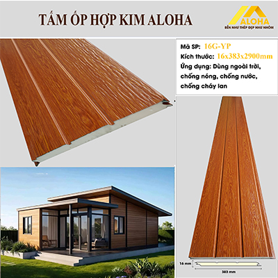 Tấm Ốp Hợp Kim ALoHa Vân Gỗ Dập Nổi 16G-YP