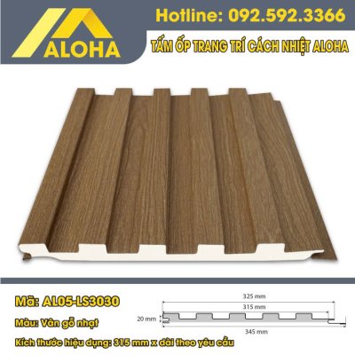 TẤM ỐP HỢP KIM PANEL ALOHA VÂN GỖ NHẠT
