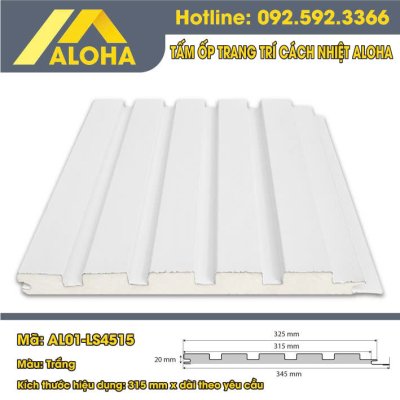 TẤM ỐP HỢP KIM PANEL ALOHA VÂN TRẮNG TRƠN