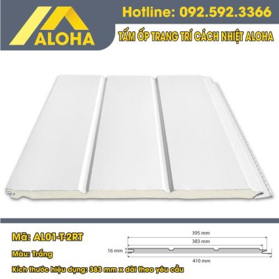 TẤM ỐP HỢP KIM PANEL ALOHA ĐƠN SẮC TRƠN TRẮNG