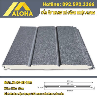 TẤM ỐP HỢP KIM PANEL ALOHA ĐƠN SẮC XÁM ĐẬM