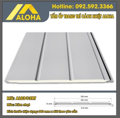 TẤM ỐP HỢP KIM PANEL ALOHA XÁM NHẠT