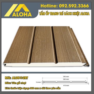 TẤM ỐP HỢP KIM PANEL ALOHA VÂN GỖ NHẠT AL05